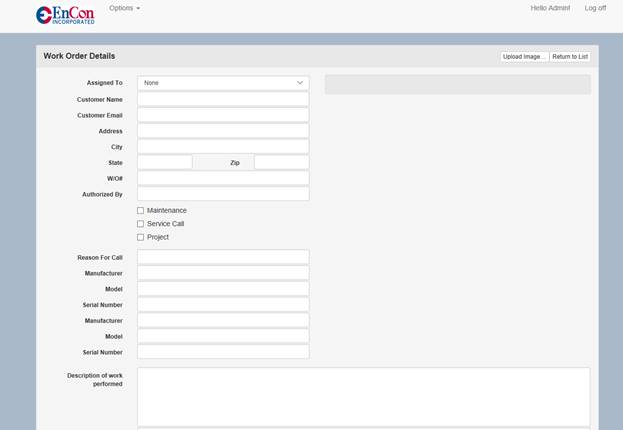 Work Order Portal Details Screenshot