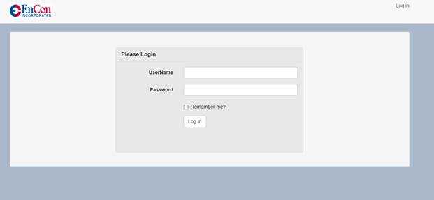Work Order Portal Login Screenshot